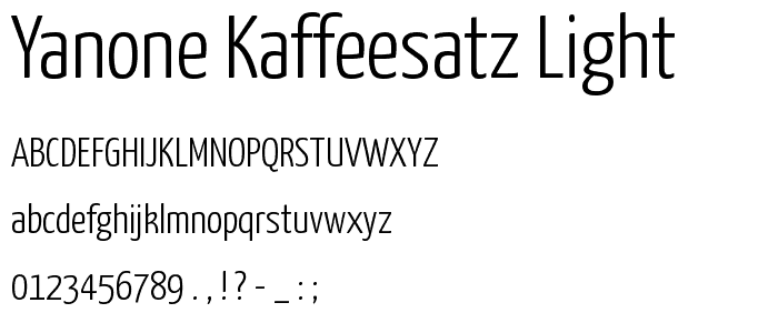 Yanone Kaffeesatz Light font